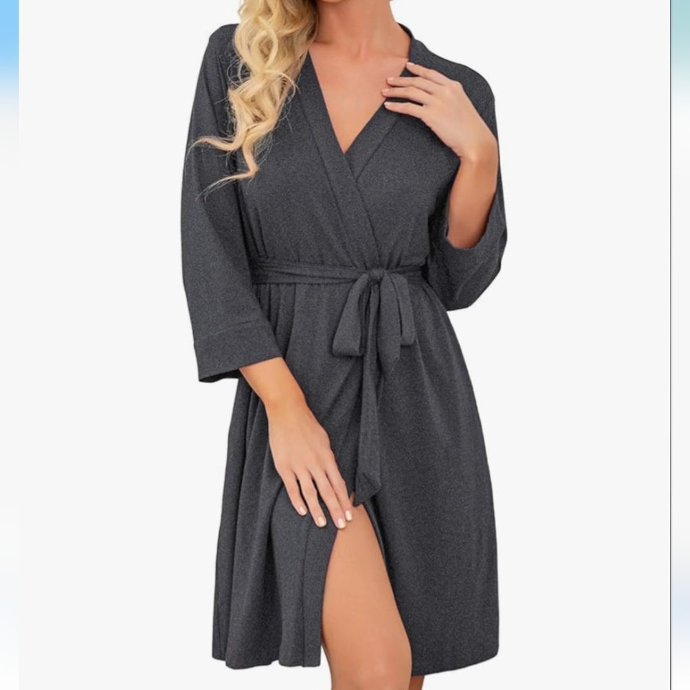 Gray Women's Kimono Robe